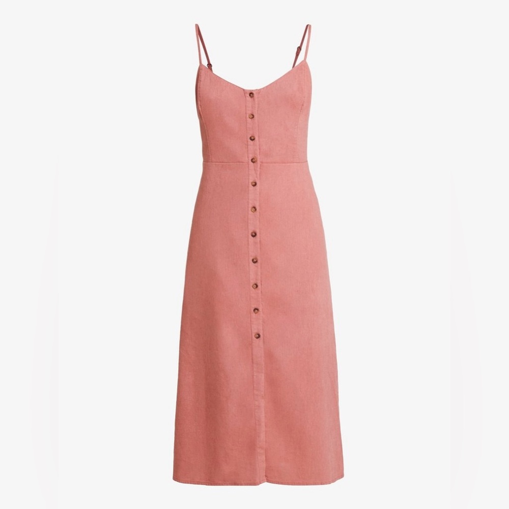 Hollister Pink Midi Dress with Button Detail